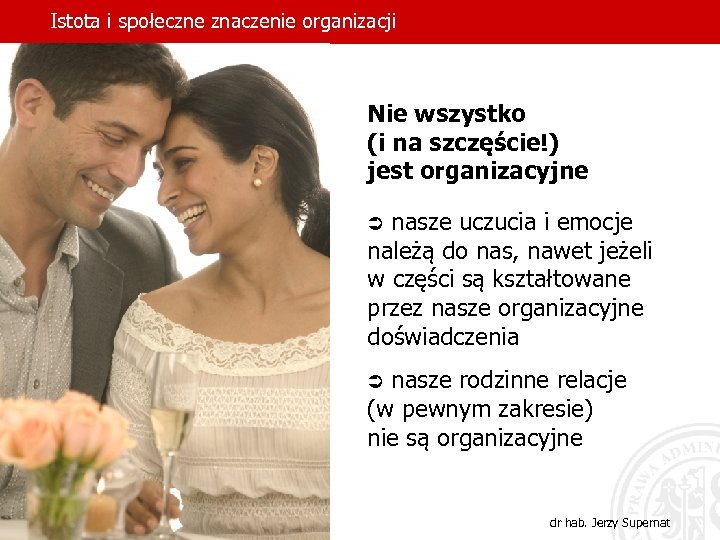 Istota i społeczne znaczenie organizacji Nie wszystko (i na szczęście!) jest organizacyjne Ü nasze