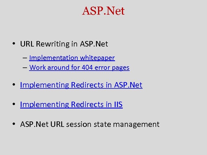 ASP. Net • URL Rewriting in ASP. Net – Implementation whitepaper – Work around