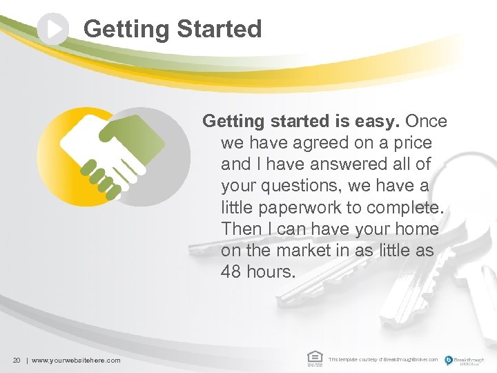 Getting Started Getting started is easy. Once we have agreed on a price and