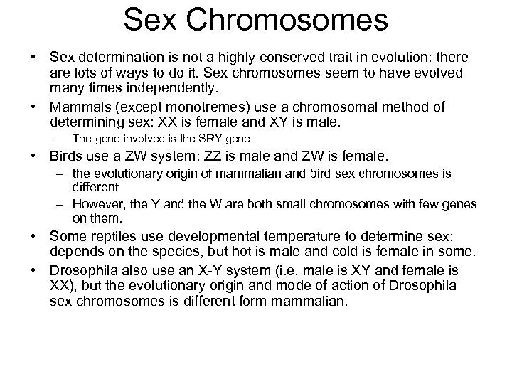 Why exist chromosomal problems sex
