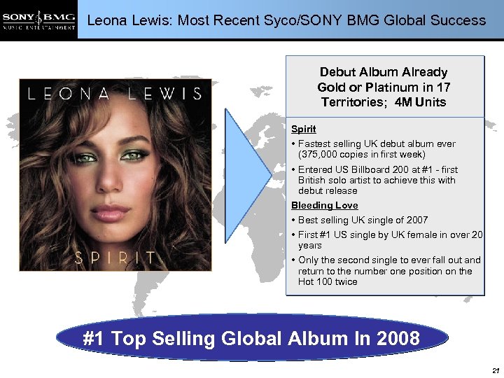 Leona Lewis: Most Recent Syco/SONY BMG Global Success Debut Album Already Gold or Platinum