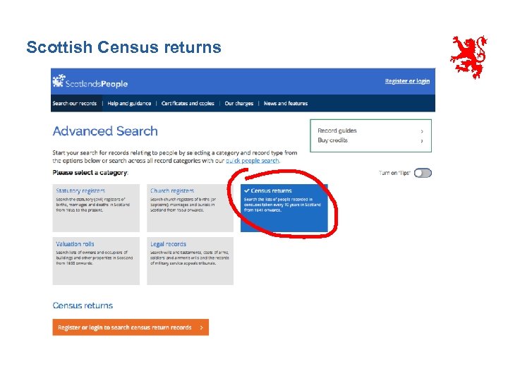 Scottish Census returns 