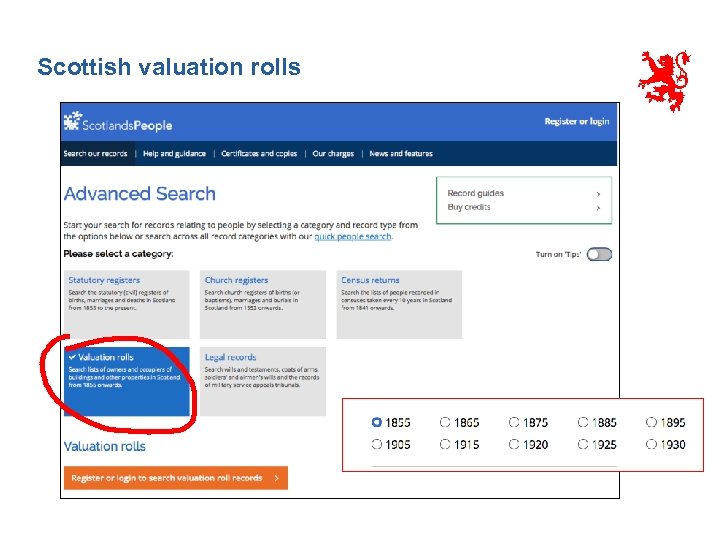 Scottish valuation rolls 