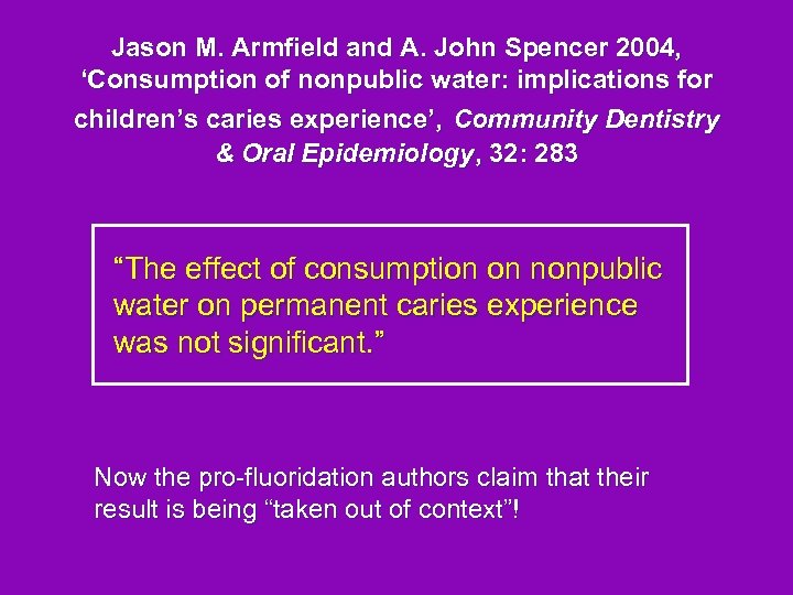 Jason M. Armfield and A. John Spencer 2004, ‘Consumption of nonpublic water: implications for
