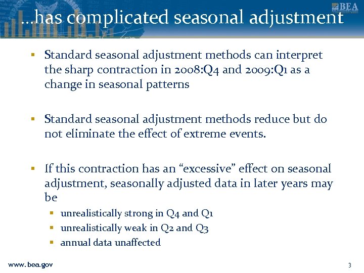 …has complicated seasonal adjustment ▪ Standard seasonal adjustment methods can interpret the sharp contraction