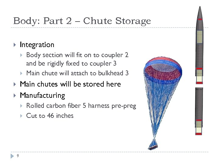 Body: Part 2 – Chute Storage Integration Body section will fit on to coupler