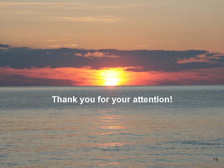 Thank you for your attention! 16 