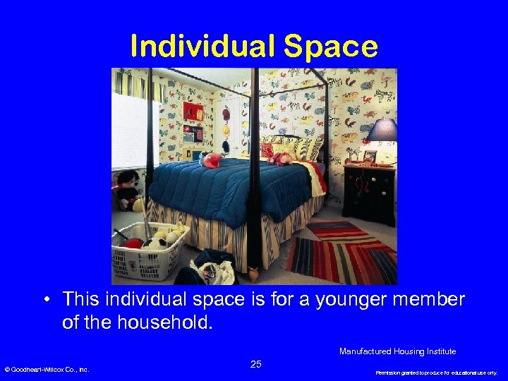 Individual Space • This individual space is for a younger member of the household.