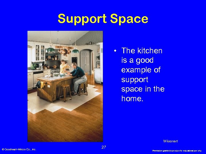 Support Space • The kitchen is a good example of support space in the