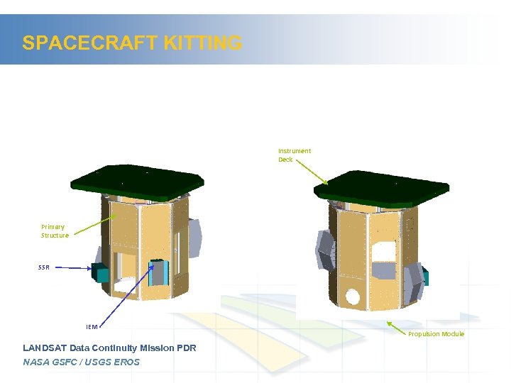 SPACECRAFT KITTING Instrument Deck Primary Structure SSR IEM LANDSAT Data Continuity Mission PDR NASA
