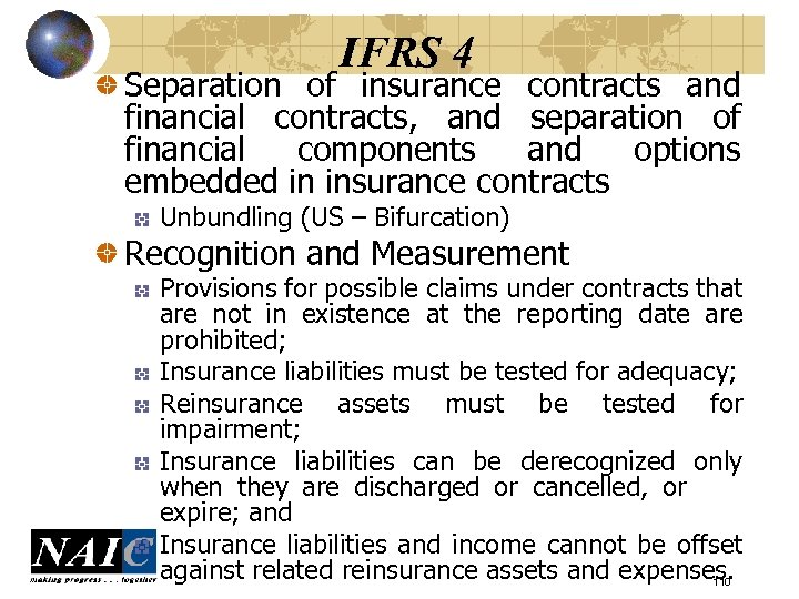 IFRS 4 Separation of insurance contracts and financial contracts, and separation of financial components