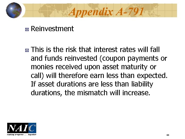 Appendix A-791 Reinvestment This is the risk that interest rates will fall and funds