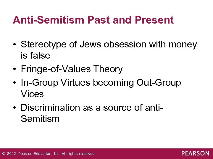 Anti-Semitism Past and Present • Stereotype of Jews obsession with money is false •