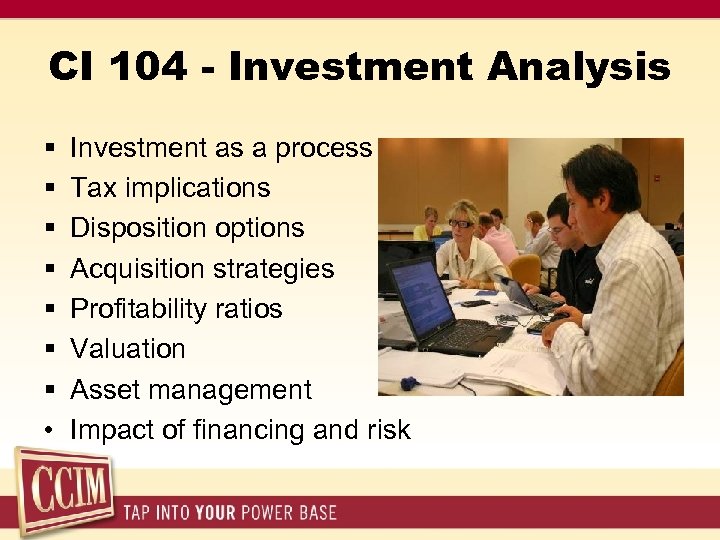 CI 104 - Investment Analysis § § § § • Investment as a process