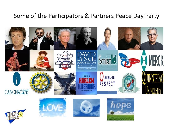 Some of the Participators & Partners Peace Day Party 