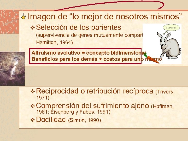 Imagen de “lo mejor de nosotros mismos” v Selección de los parientes (supervivencia de