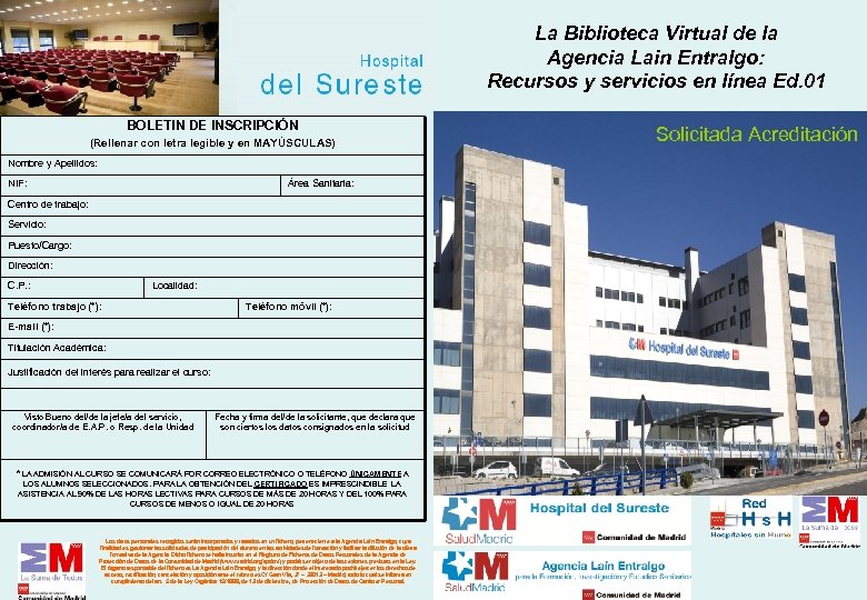 La Biblioteca Virtual de la Agencia Lain Entralgo: Recursos y servicios en línea Ed.