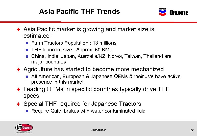 Asia Pacific THF Trends t Asia Pacific market is growing and market size is