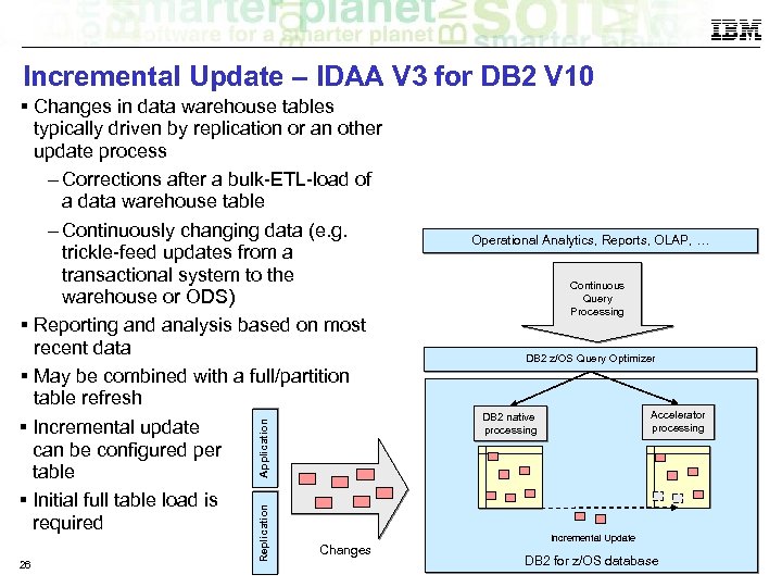 Incremental Update – IDAA V 3 for DB 2 V 10 26 Replication Application