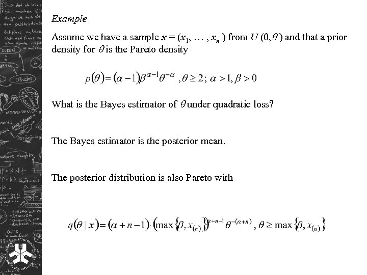 Example Assume we have a sample x = (x 1, … , xn )