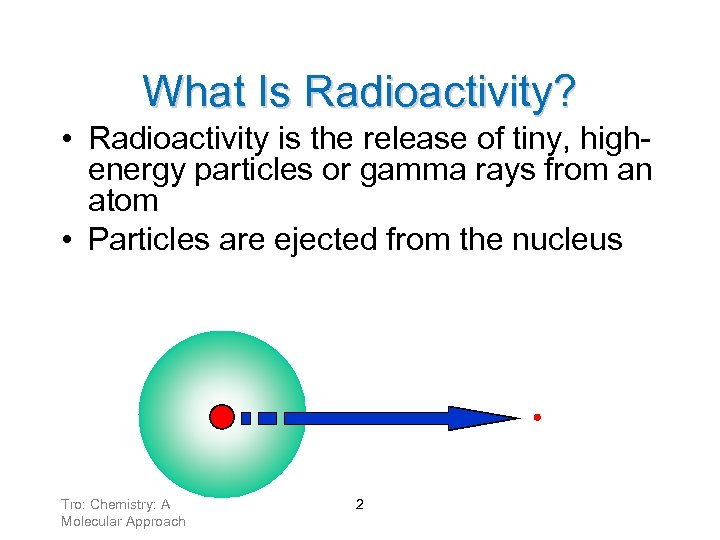 What Is Radioactivity? • Radioactivity is the release of tiny, highenergy particles or gamma