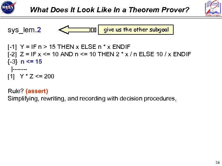 What Does It Look Like In a Theorem Prover? sys_lem. 2 give us the