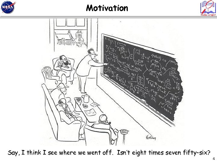 Motivation Say, I think I see where we went off. Isn’t eight times seven