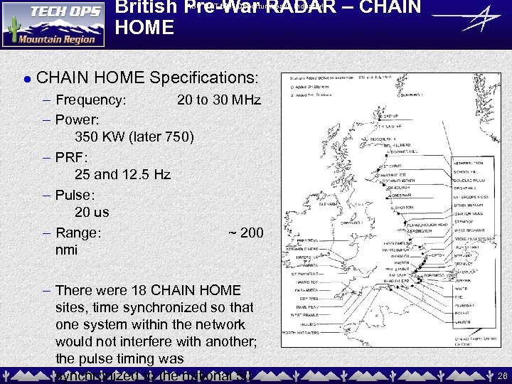 British Pre-War RADAR – CHAIN HOME ASU MAT 591: Opportunities in Industry! l CHAIN