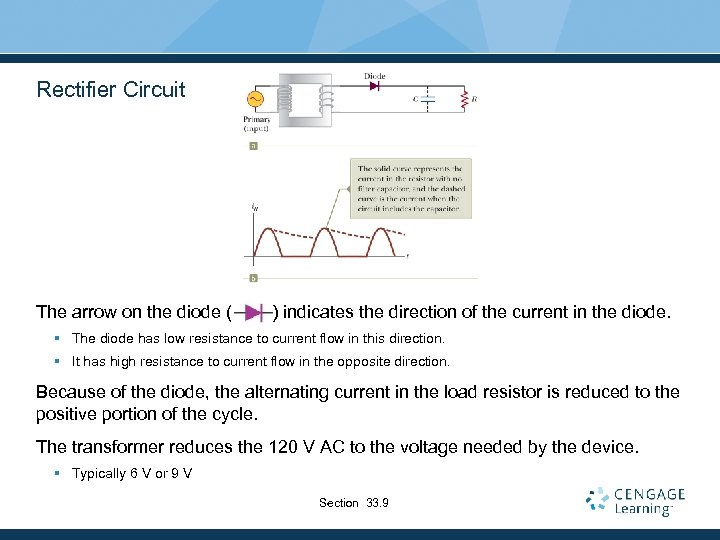Rectifier Circuit The arrow on the diode ( ) indicates the direction of the