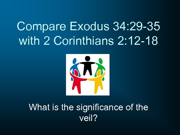 Compare Exodus 34: 29 -35 with 2 Corinthians 2: 12 -18 What is the