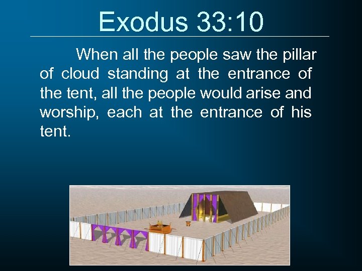 Exodus 33: 10 When all the people saw the pillar of cloud standing at