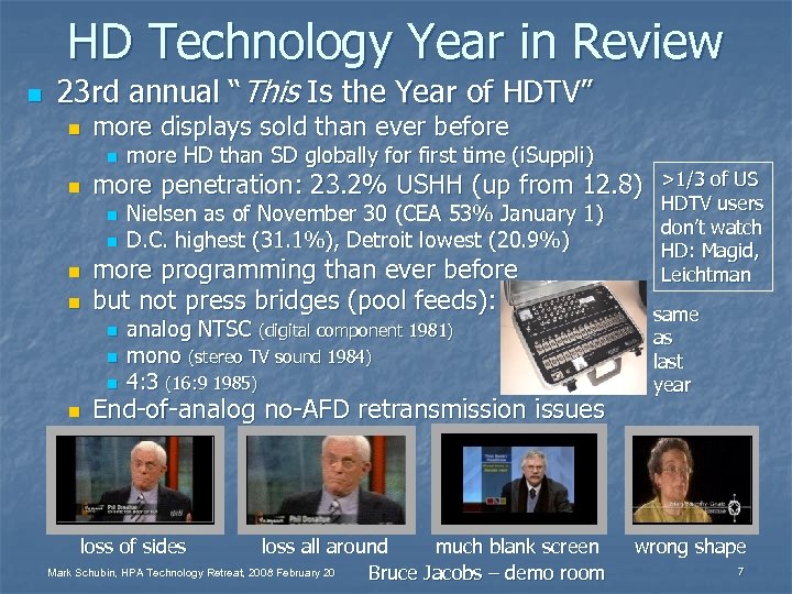 HD Technology Year in Review n 23 rd annual “This Is the Year of