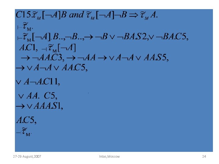 27 -29 August, 2007 Intas, Moscow 24 