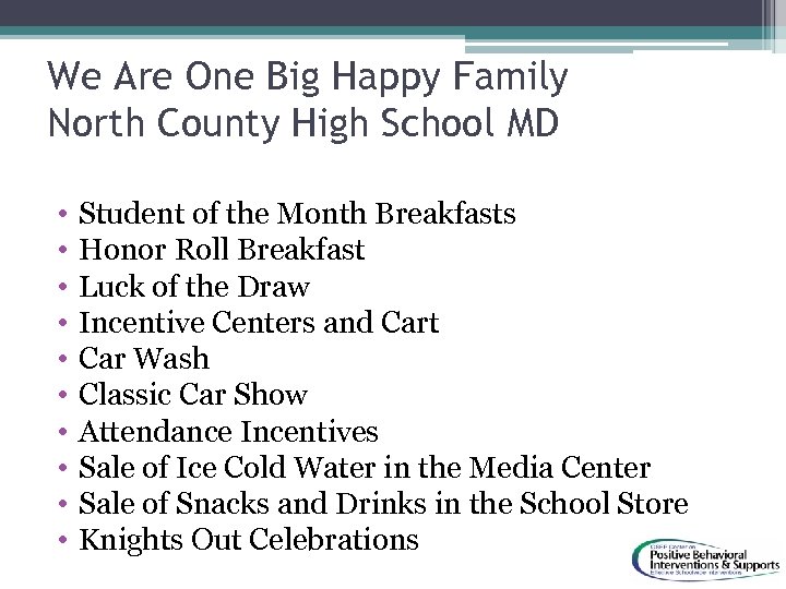 We Are One Big Happy Family North County High School MD • • •