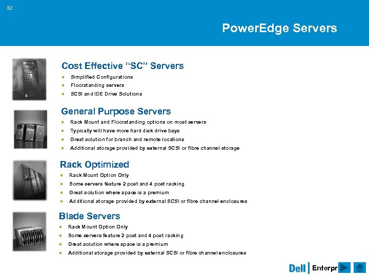 32 Power. Edge Servers Cost Effective “SC” Servers n Simplified Configurations n Floorstanding servers