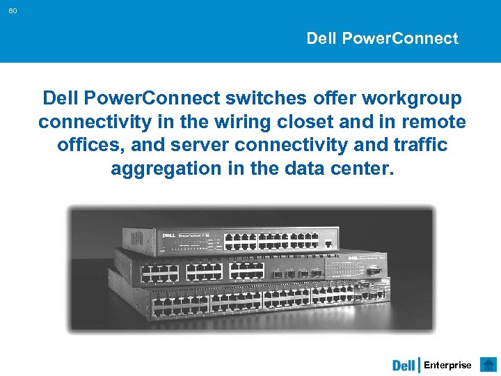 60 Dell Power. Connect switches offer workgroup connectivity in the wiring closet and in
