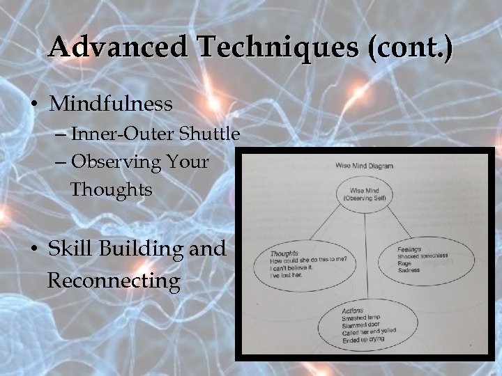 Advanced Techniques (cont. ) • Mindfulness – Inner-Outer Shuttle – Observing Your Thoughts •