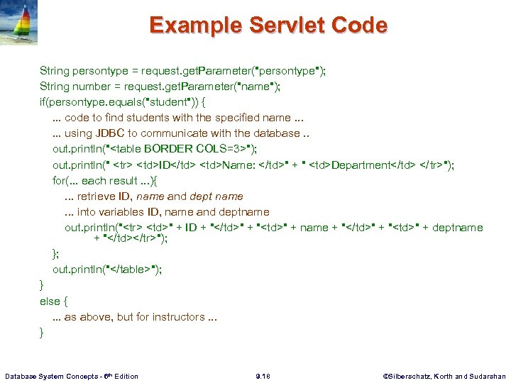 Example Servlet Code String persontype = request. get. Parameter("persontype"); String number = request. get.