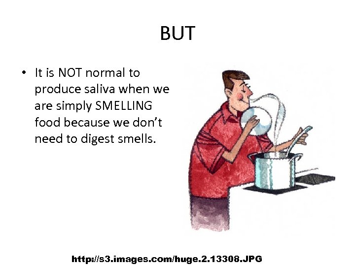 BUT • It is NOT normal to produce saliva when we are simply SMELLING