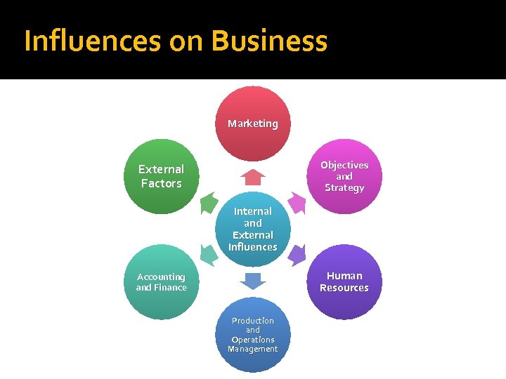 Influences on Business Marketing Objectives and Strategy External Factors Internal and External Influences Human