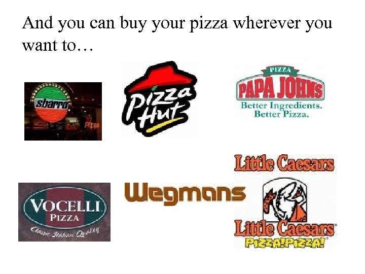 And you can buy your pizza wherever you want to… 