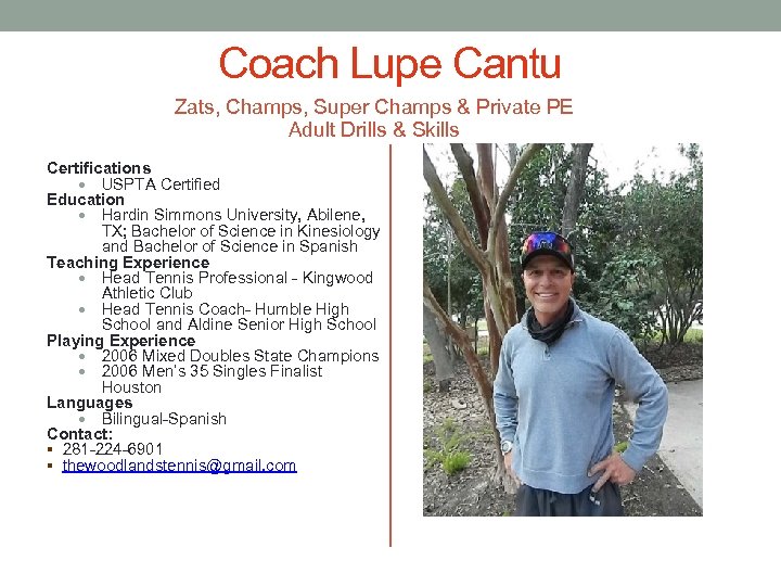 Coach Lupe Cantu Zats, Champs, Super Champs & Private PE Adult Drills & Skills