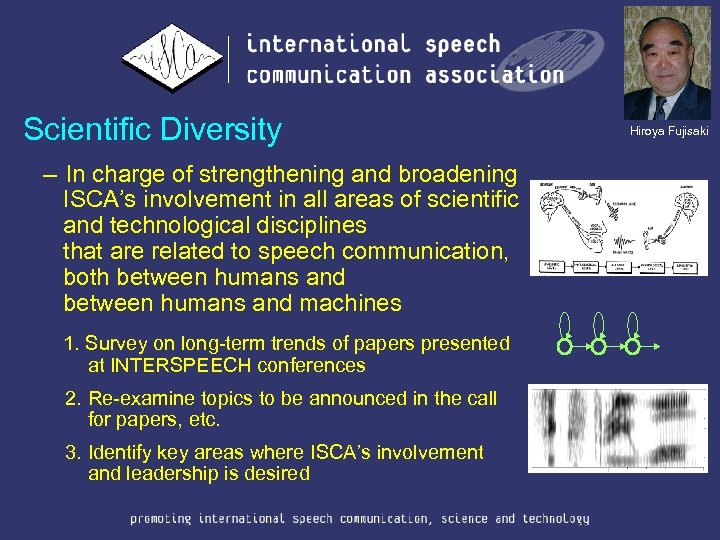  Scientific Diversity – In charge of strengthening and broadening ISCA’s involvement in all
