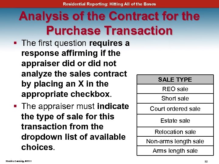 Residential Reporting: Hitting All of the Bases Analysis of the Contract for the Purchase