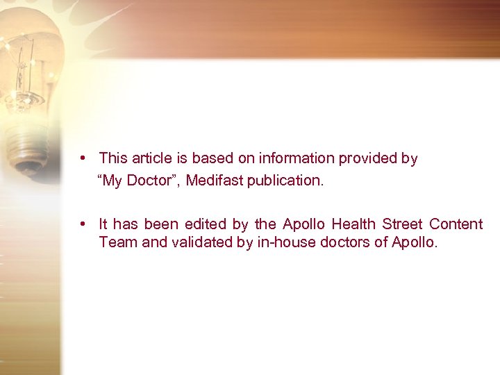  • This article is based on information provided by “My Doctor”, Medifast publication.