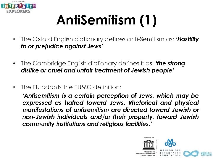 Anti. Semitism (1) • The Oxford English dictionary defines anti-Semitism as: ‘Hostility to or