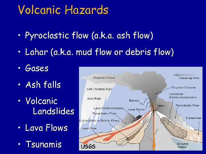 Volcanic Hazards • Pyroclastic flow (a. k. a. ash flow) • Lahar (a. k.