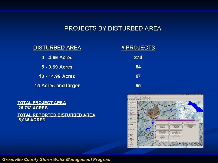 PROJECTS BY DISTURBED AREA # PROJECTS 0 - 4. 99 Acres 374 5 -