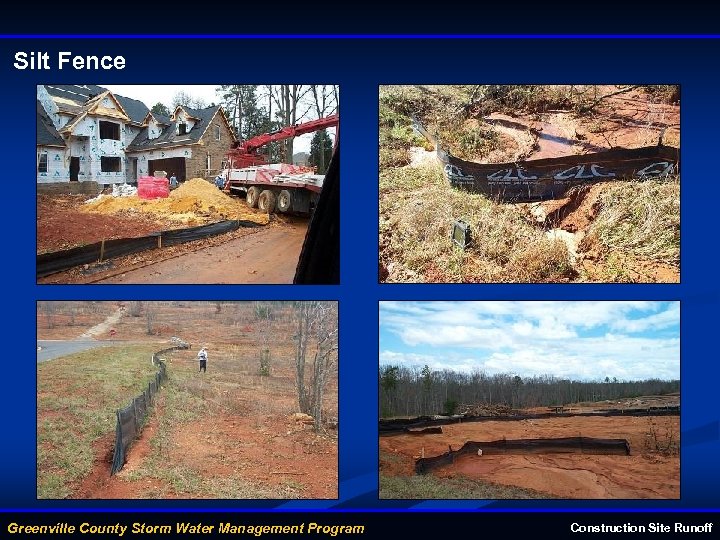Silt Fence Greenville County Storm Water Management Program Construction Site Runoff 