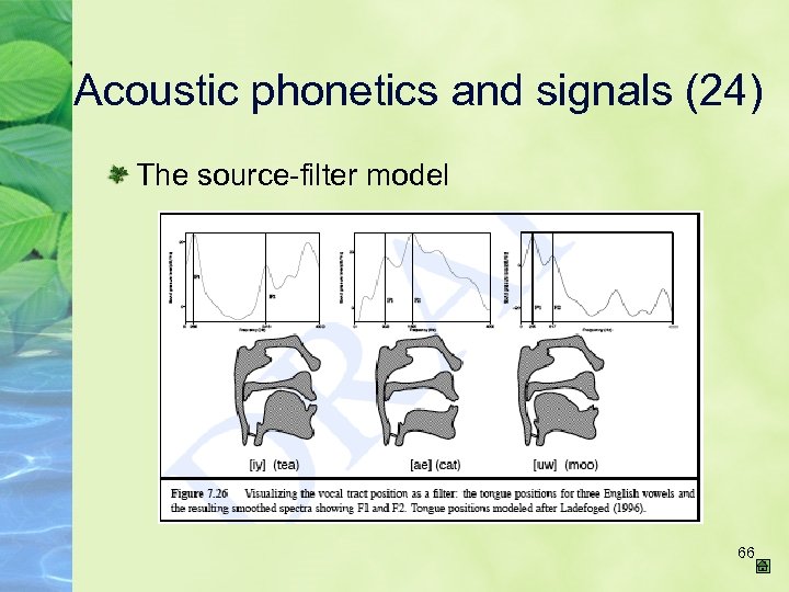 Acoustic phonetics and signals (24) The source-filter model 66 